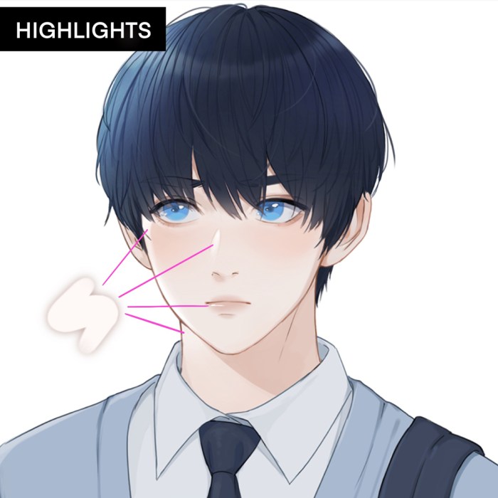 Anime coloring skin male