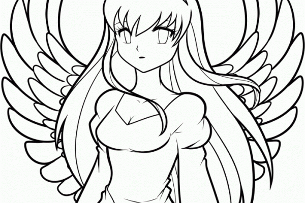 Anime angel coloring pages