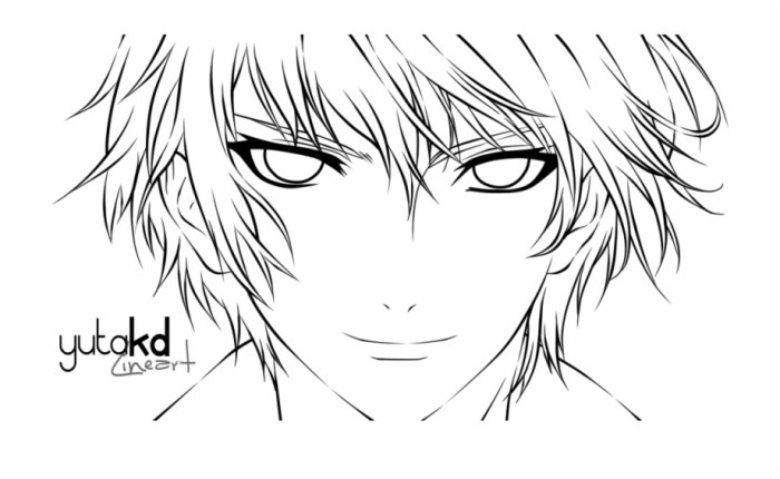 Anime boy coloring sheet full body