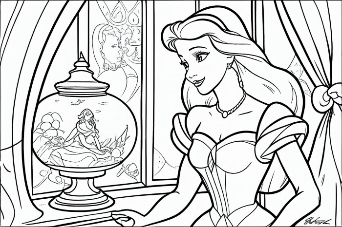 Anime disney princess coloring page