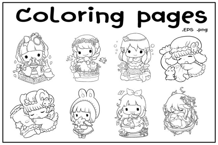 Anime baby coloring page