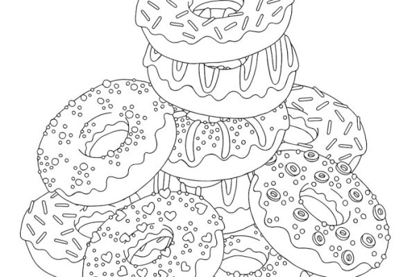 Animated donut coloring page