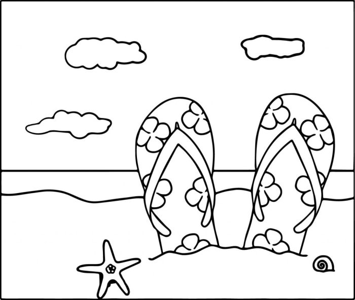 Coloring book pages beach