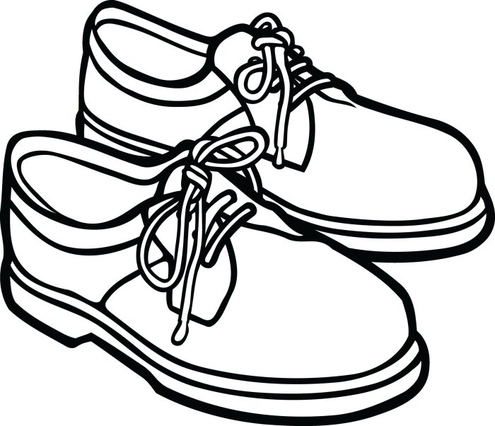 Animated pair of shoes coloring sheet