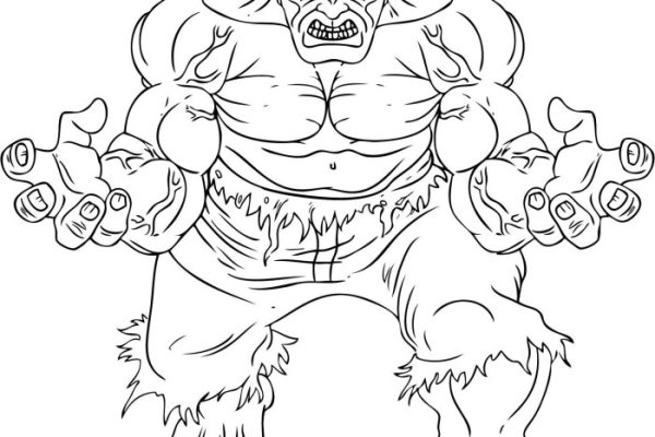 Animated hulk coloring page