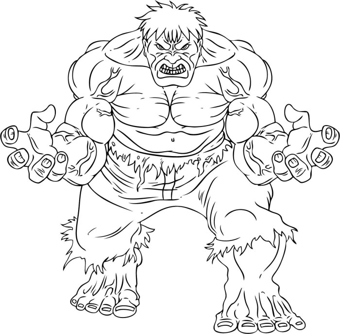 Animated hulk coloring page