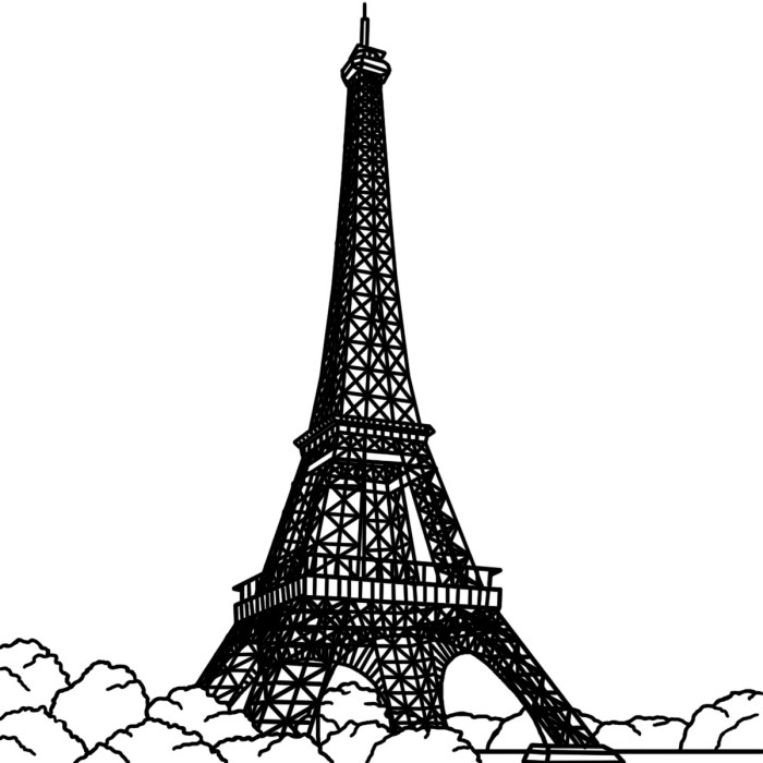 Eiffel tower coloring book