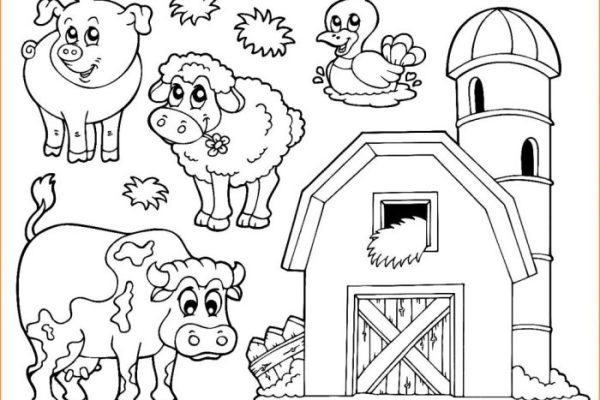 Farm animal faces coloring pages