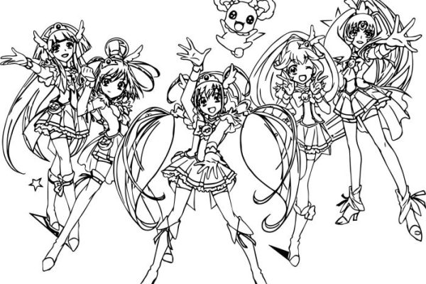 Anime coloring pages glitterforce