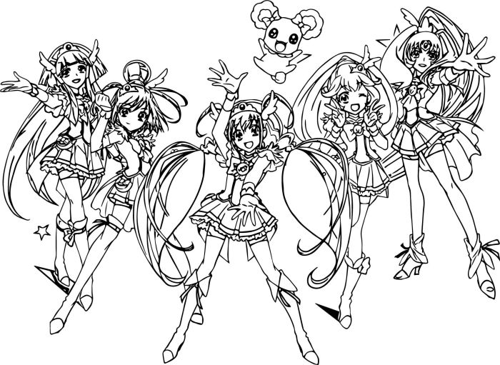 Anime coloring pages glitterforce