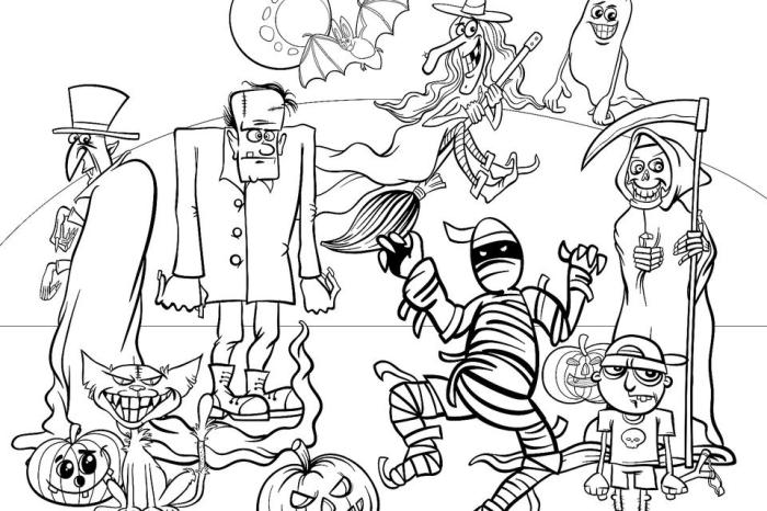 Halloween coloring book pages