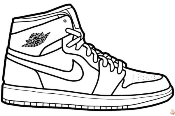 Animated pair of shoes coloring sheet