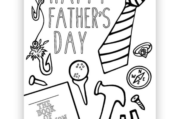 Animated father coloring page