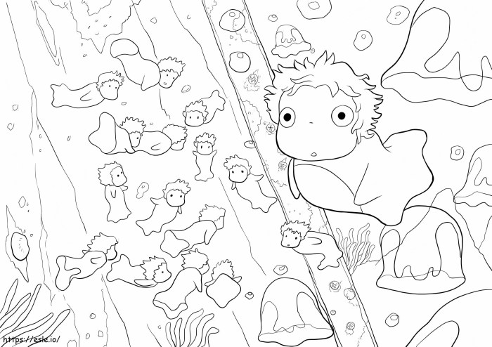 Anime coloring pages ponyo