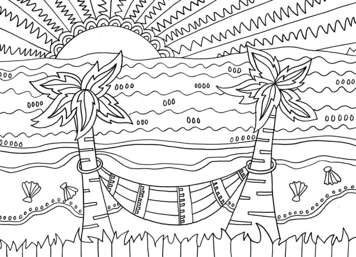 Coloring book pages beach