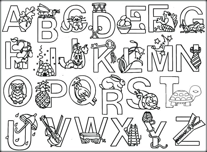 Animal coloring pages with letters