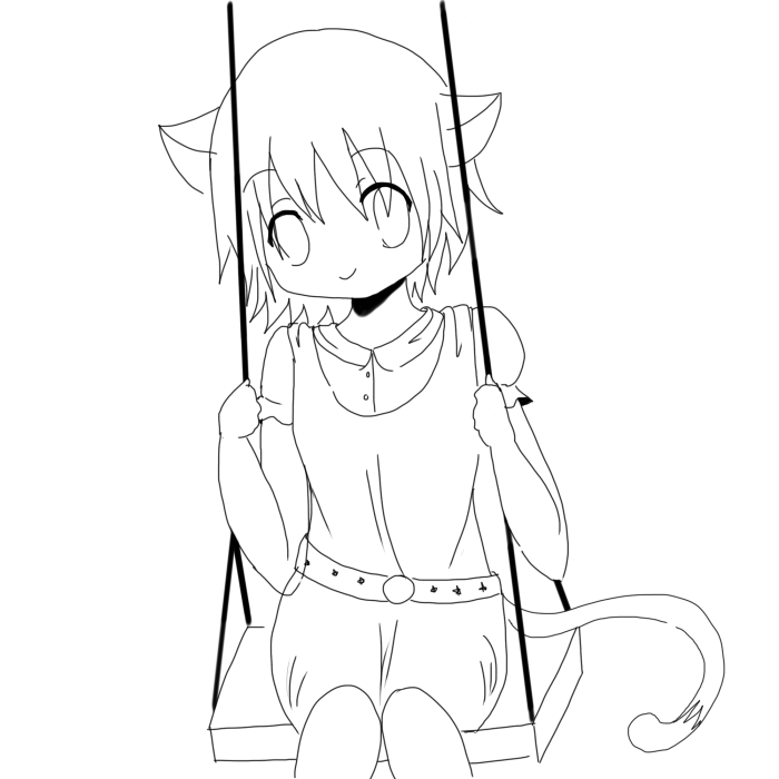 Anime coloring pages cat ears