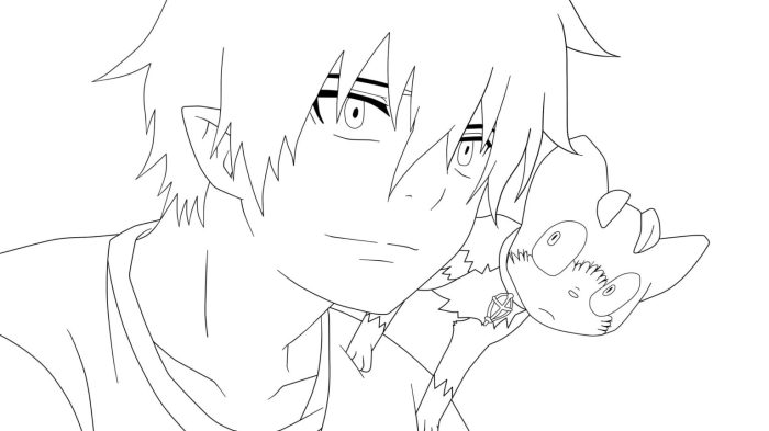 Anime boy coloring pages printable