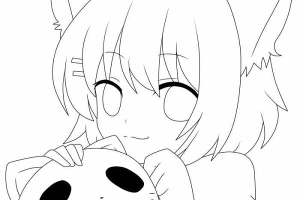 Anime cat girls coloring pages