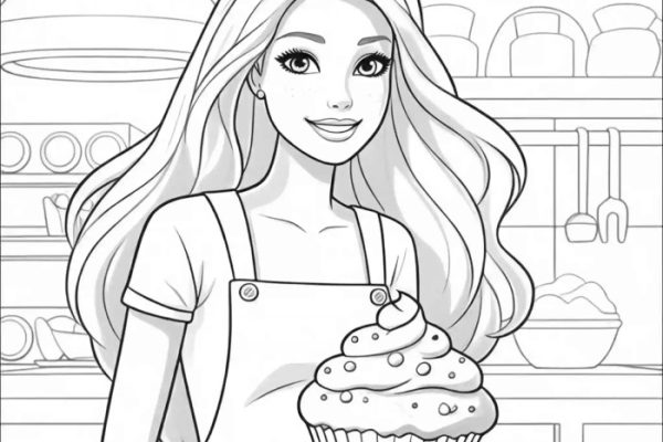 Easy barbie coloring book