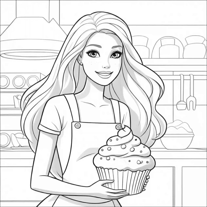 Easy barbie coloring book