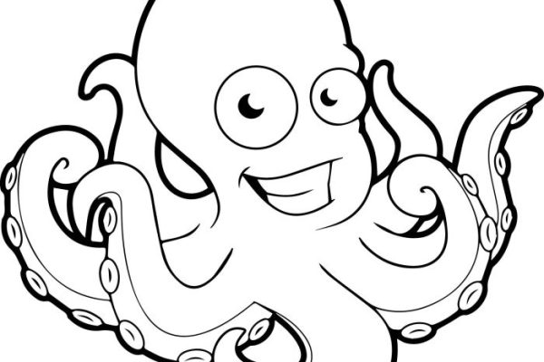 Animated octopus coloring page