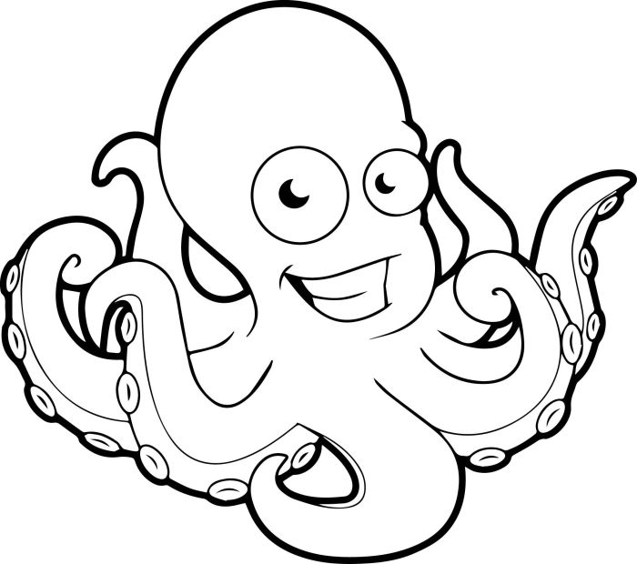 Animated octopus coloring page