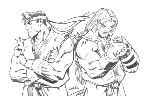 Anime female street fighter coloring pages