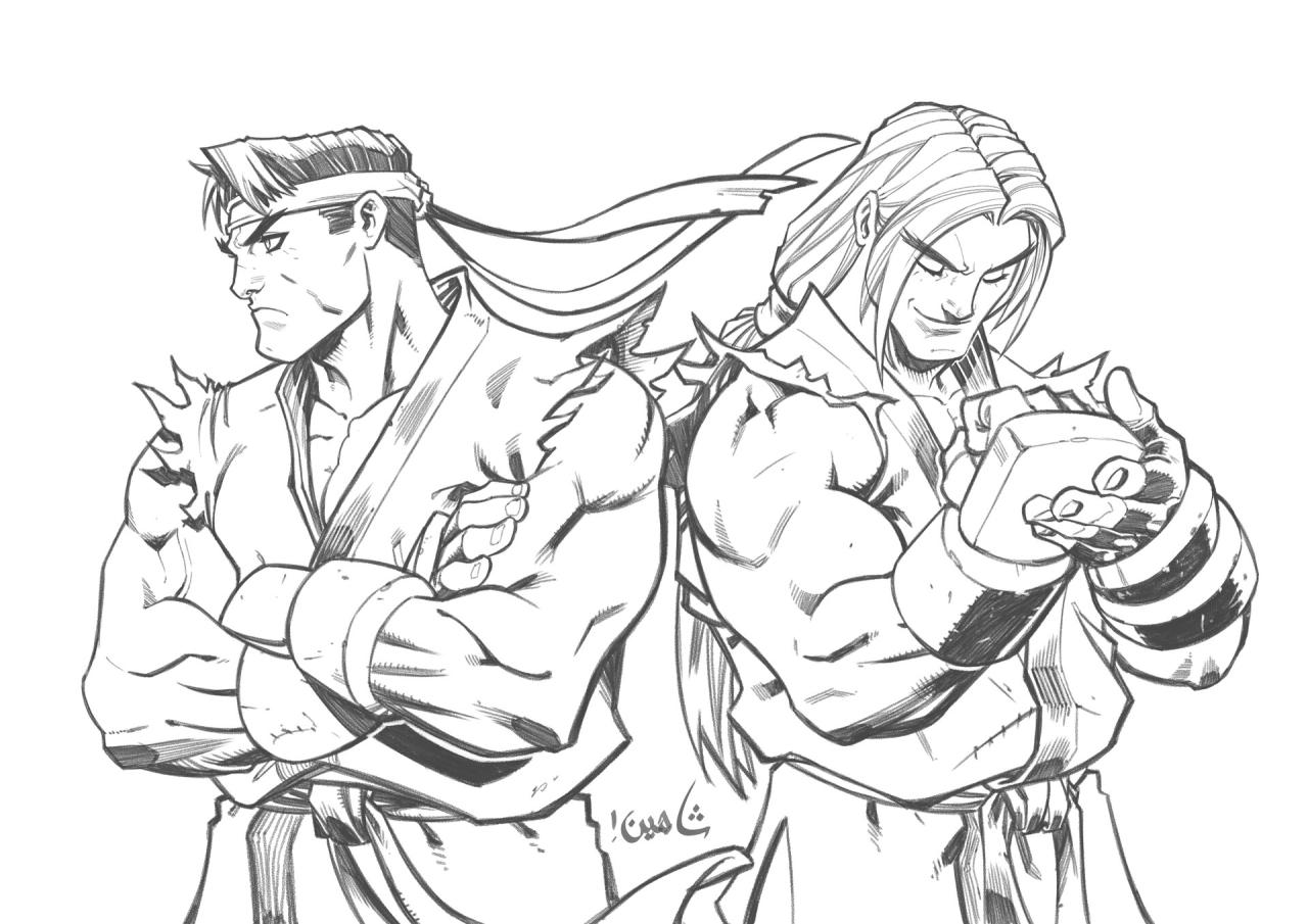 Anime female street fighter coloring pages