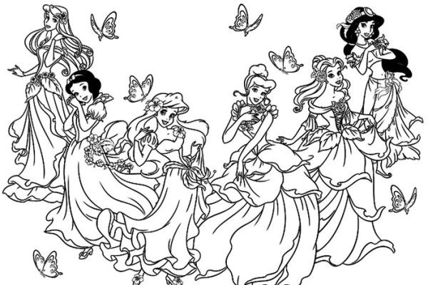 Anime disney princess coloring page