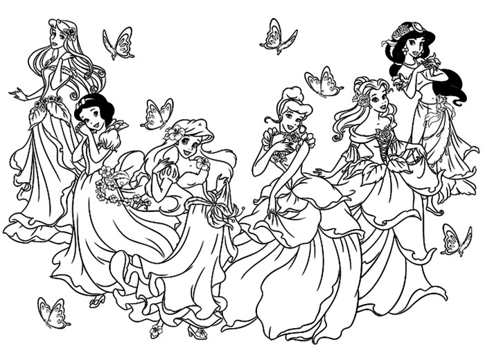 Anime disney princess coloring page