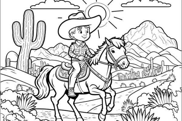 Western coloring book pages