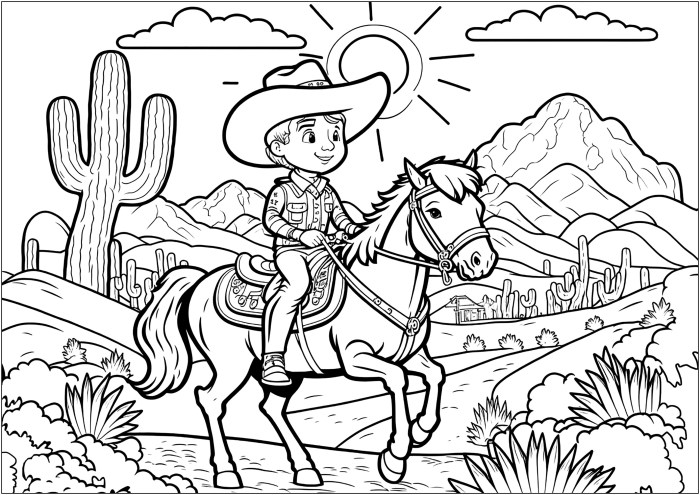 Western coloring book pages