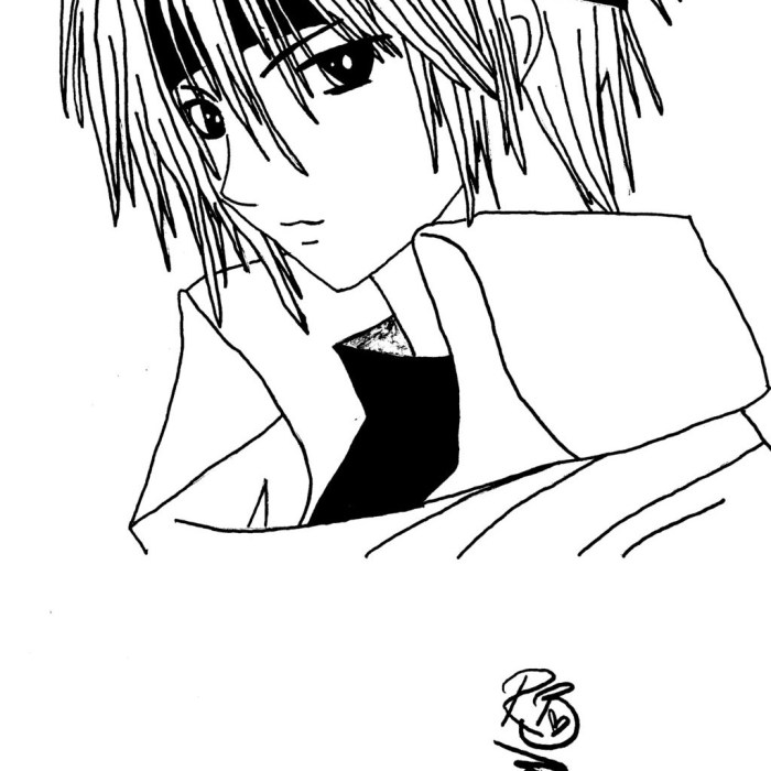 Anime child boy coloring page