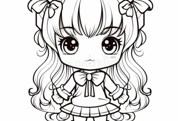 Anime coloring book chibi