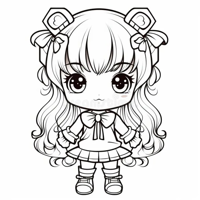 Anime coloring book chibi