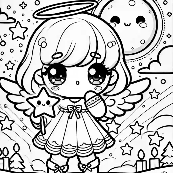 Anime coloring book chibi