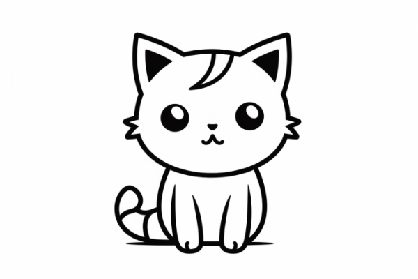 Anime coloring easy cat