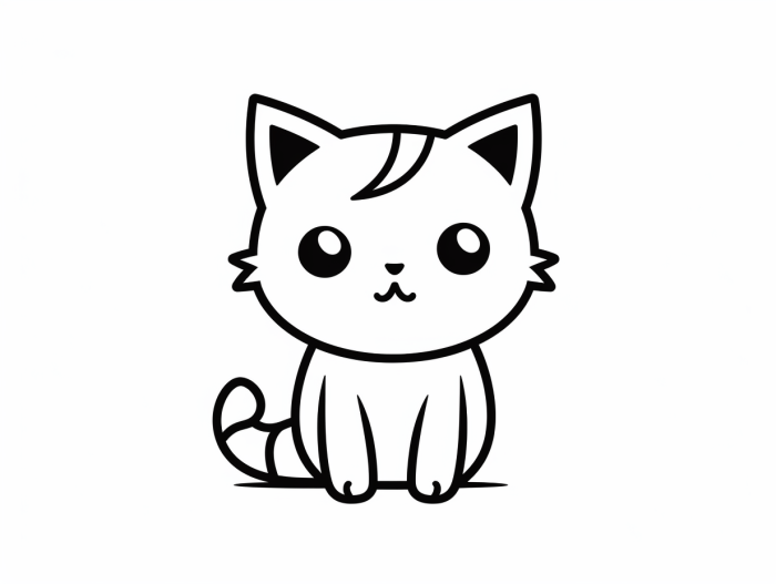 Anime coloring easy cat