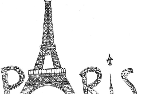 Eiffel tower coloring book