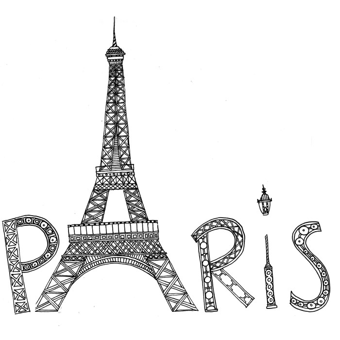 Eiffel tower coloring book