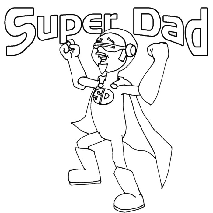 Animated father coloring page