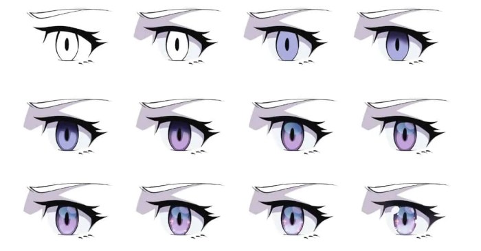 Anime eye coloring techniques