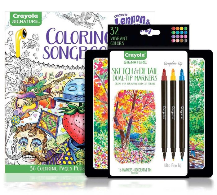 Coloring books with markers