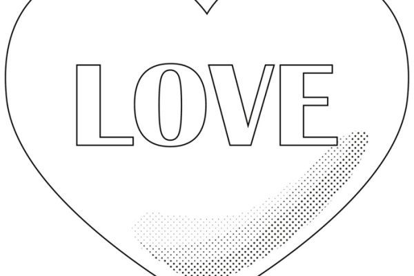 Anime heart coloring pages