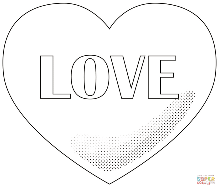 Anime heart coloring pages