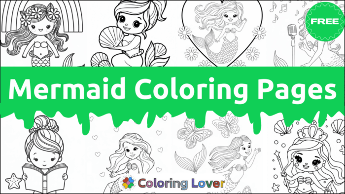 Animated mermaid coloring book