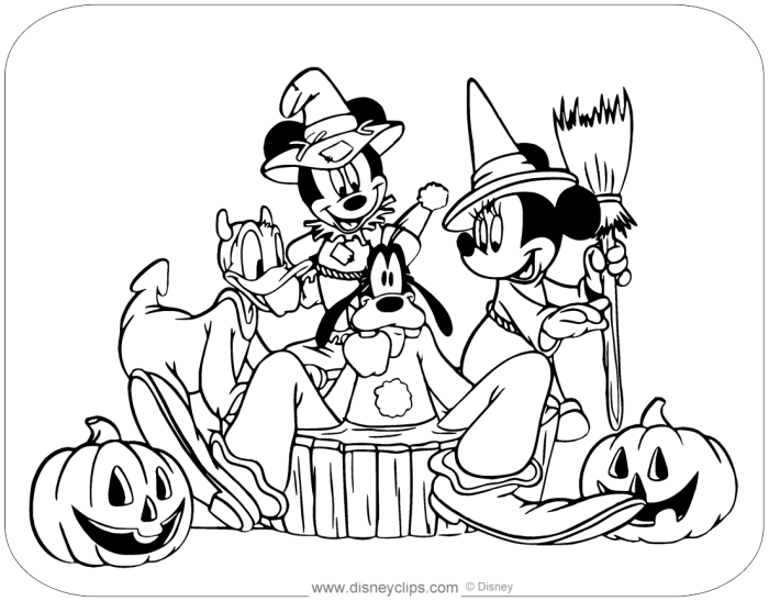 Mickey mouse halloween coloring book