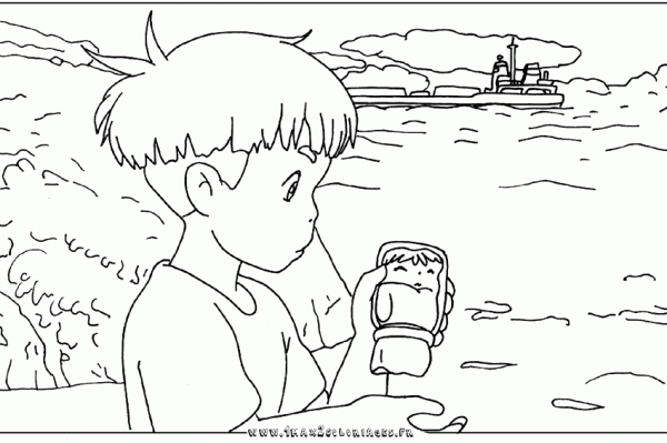 Anime coloring pages ponyo