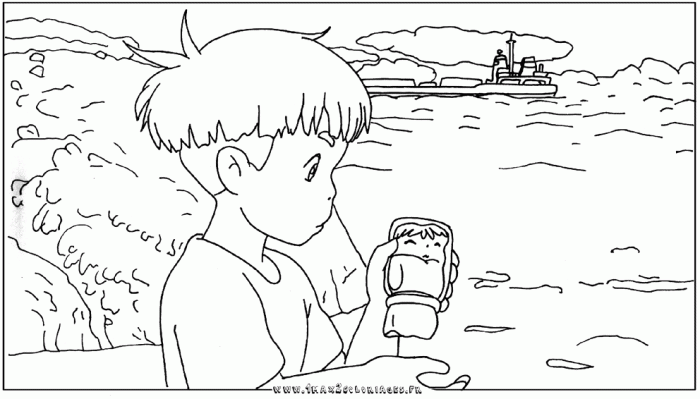 Anime coloring pages ponyo